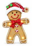 LED Ceramic Iced Gingerbread Figure with Timer