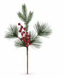 Snowy Pine and Berry Spray – 49cm