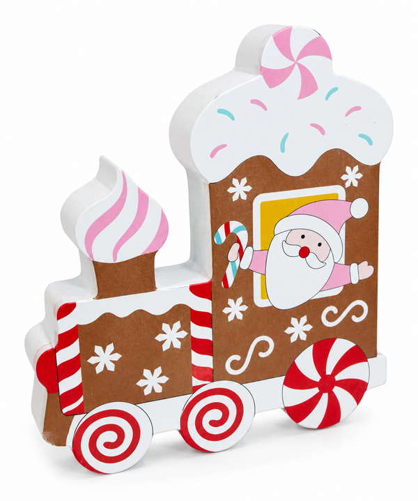 Pastel Gingerbread Train Engine Decoration