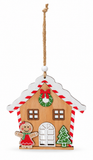 Wooden Gingerbread House Hanging Decoration – 13cm