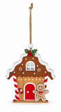 Wooden Gingerbread House Hanging Decoration – 13cm