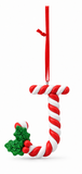 Candy Cane and Holly Alphabet Hanging Ornament