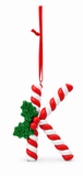 Candy Cane and Holly Alphabet Hanging Ornament