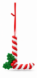 Candy Cane and Holly Alphabet Hanging Ornament