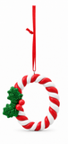 Candy Cane and Holly Alphabet Hanging Ornament