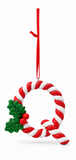 Candy Cane and Holly Alphabet Hanging Ornament