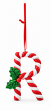 Candy Cane and Holly Alphabet Hanging Ornament