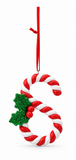 Candy Cane and Holly Alphabet Hanging Ornament