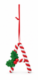 Candy Cane and Holly Alphabet Hanging Ornament