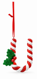 Candy Cane and Holly Alphabet Hanging Ornament