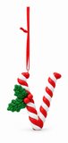 Candy Cane and Holly Alphabet Hanging Ornament