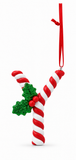 Candy Cane and Holly Alphabet Hanging Ornament