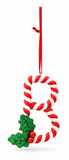 Candy Cane and Holly Alphabet Hanging Ornament