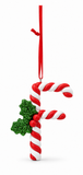 Candy Cane and Holly Alphabet Hanging Ornament