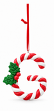 Candy Cane and Holly Alphabet Hanging Ornament