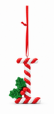 Candy Cane and Holly Alphabet Hanging Ornament