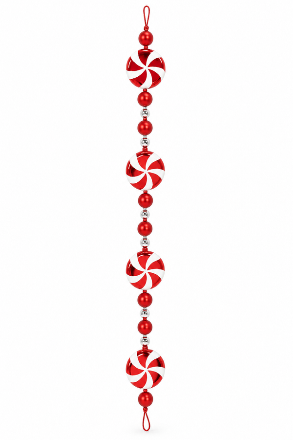 Candy Cane Lollipop and Bauble Garland – 180cm
