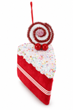 Velvet Cake Slice Hanging Ornament