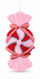 Flocked Candy Cane Sweet Decoration – 26cm