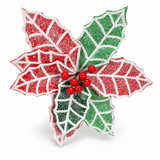 Frosted Holly Poinsettia Clip