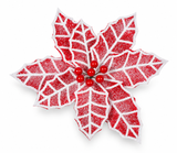 Frosted Holly Poinsettia Clip