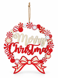 Candy Merry Christmas Wreath Plaque