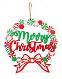 Candy Merry Christmas Wreath Plaque