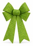 Green Tinsel Christmas Bow