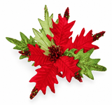 Red and Green Poinsettia Clip