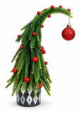 Curved Potted Christmas Tree with Bauble 30 cm