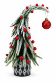 Curved Potted Christmas Tree with Bauble 30 cm