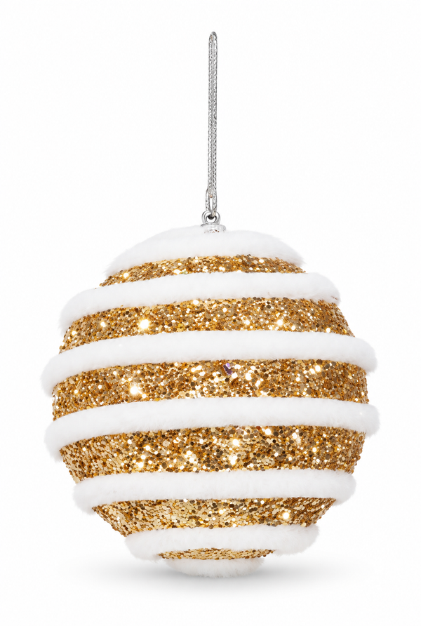 Snow Stripe Candy Christmas Bauble