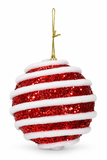 Snow Stripe Candy Christmas Bauble
