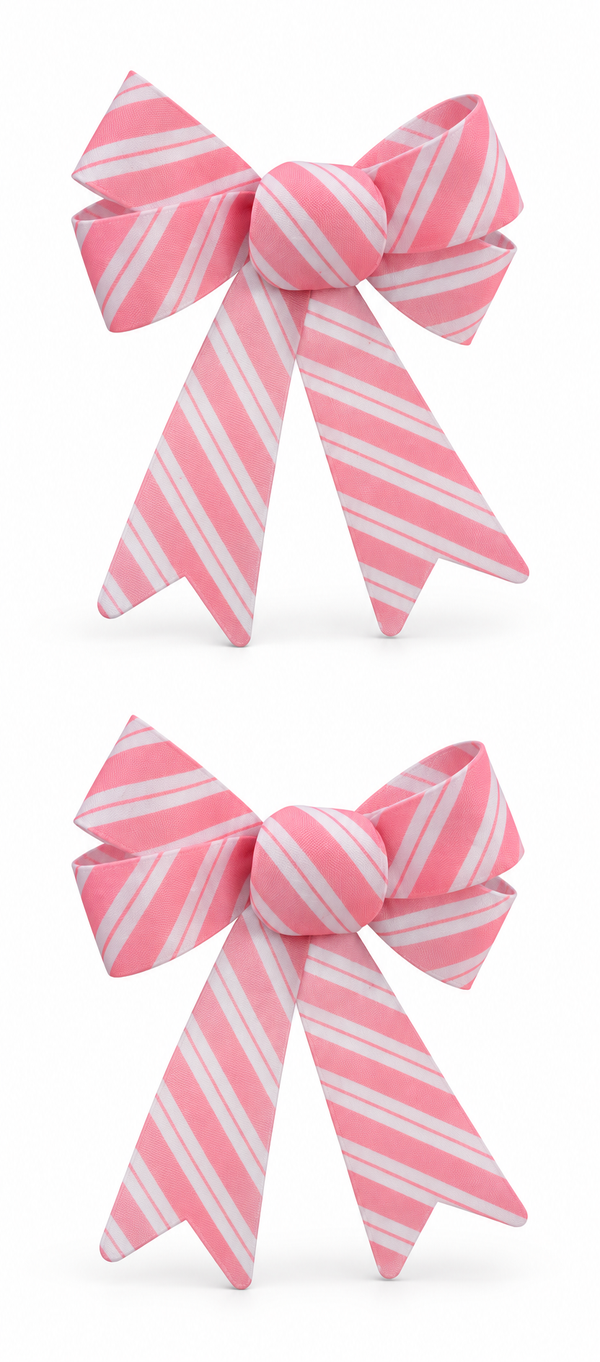 Candy Cane Stripe Christmas Bows – 2 Pack