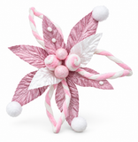 Plush Swirl Poinsettia Clip