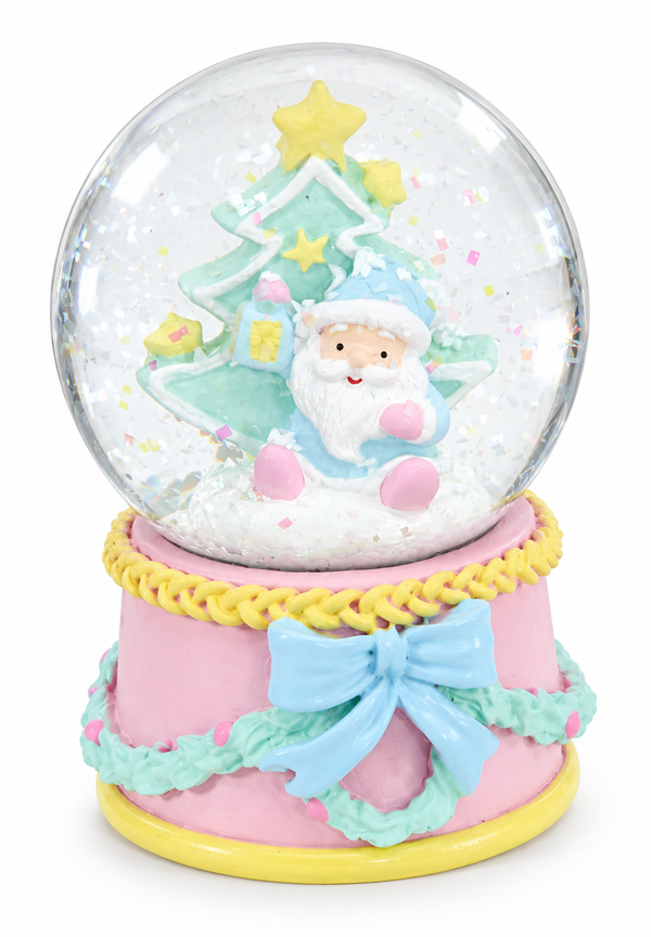Pastel Santa Christmas Snow Globe – 45 mm