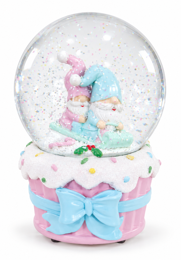 Musical Pastel Gnome Snow Globe – 10 cm