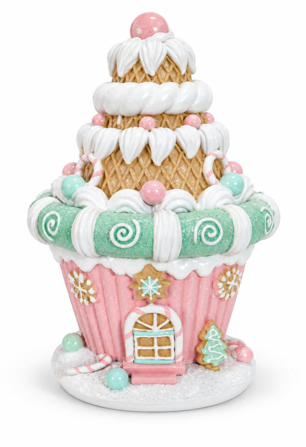 Pastel Macaron Resin Cupcake House