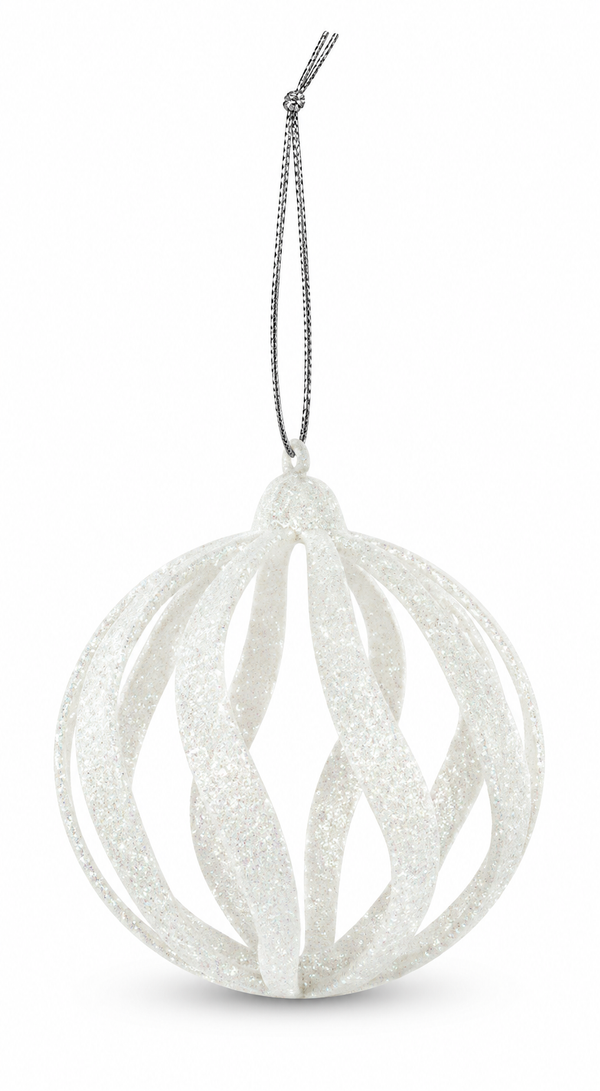 Open Glitter Swirl Christmas Bauble