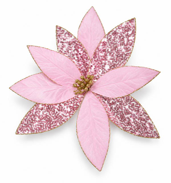 Mermaid Poinsettia Christmas Clip