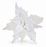 Iridescent Poinsettia Christmas Clip 30cm