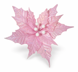 Iridescent Poinsettia Christmas Clip 30cm