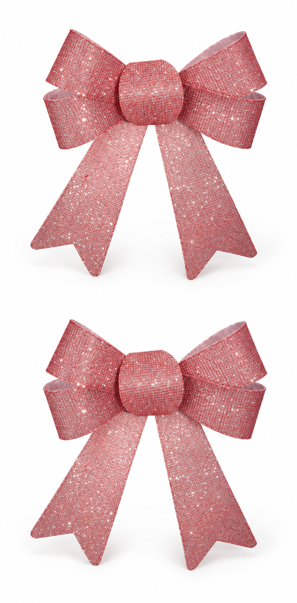 Pastel Sparkly Christmas Bows – 2 Pack