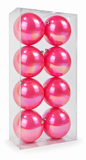 Pink Iridescent Christmas Baubles 12cm – 8 Pack