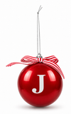 Glossy Red Alphabet Christmas Bauble