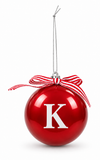 Glossy Red Alphabet Christmas Bauble