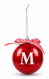 Glossy Red Alphabet Christmas Bauble