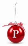 Glossy Red Alphabet Christmas Bauble