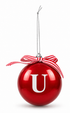 Glossy Red Alphabet Christmas Bauble