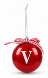 Glossy Red Alphabet Christmas Bauble